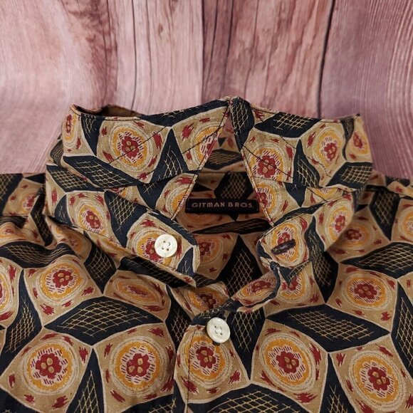 Gitman Bros Mens Size Large Multicolor Geometric Long Sleeve Button Up Shirt - Picture 5 of 14